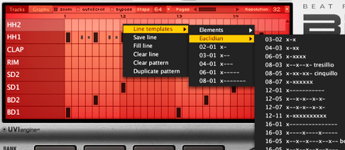 Step Sequencer Tracks view