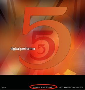 Finding Digital Performer's version number (small)